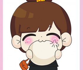 free Cute cartoon Doll vector 03