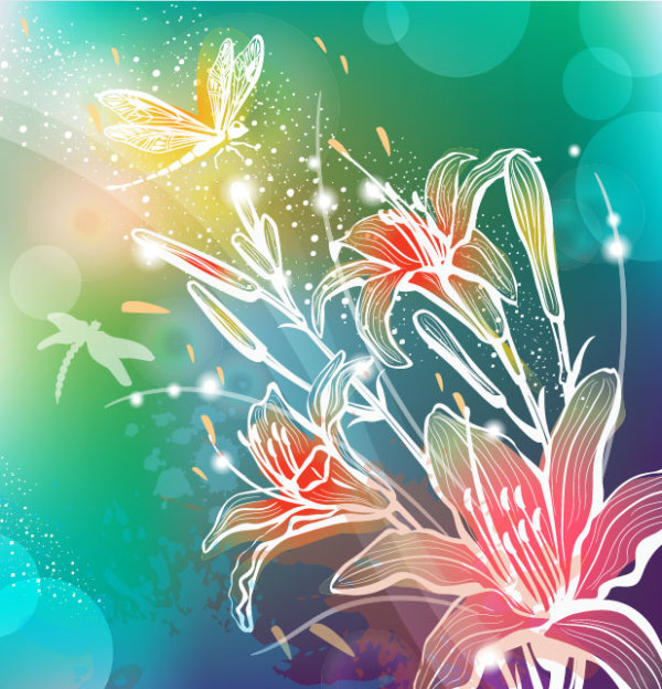 Abstract Flower free vector 03