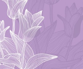 Lines of flowers background free vector 02