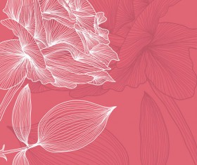 Lines of flowers background free vector 03