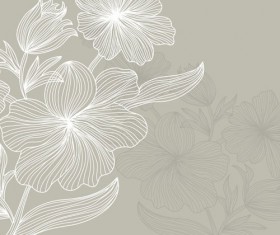 Lines of flowers background free vector 04