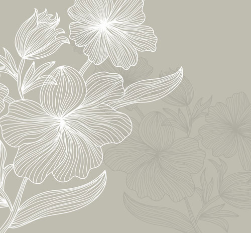 Lines of flowers background free vector 04