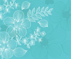 Lines of flowers background free vector 05