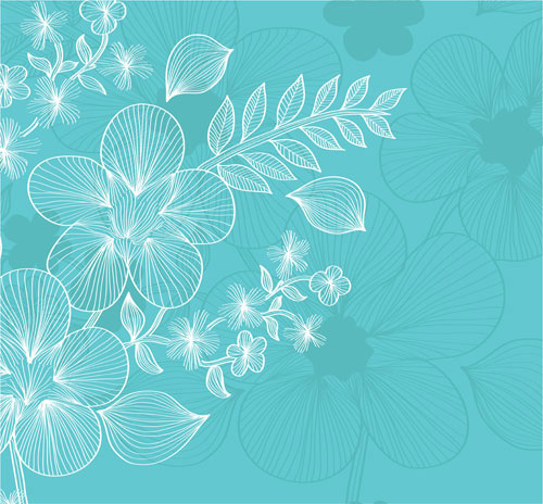 Lines of flowers background free vector 05