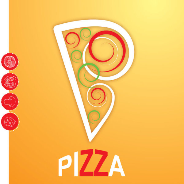 Cartoon pizza design free vector 03