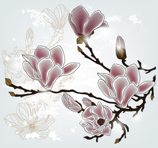free vector Exquisite with Flowers 02