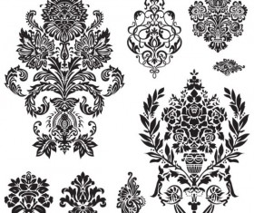 Black and white Decorative pattern free vector 01