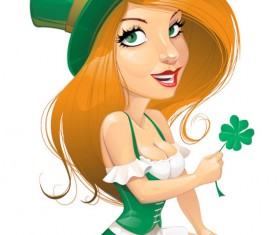 The Cartoon Girl Illustration 04 free vector