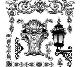 Black and white Decorative pattern Borders vector 05