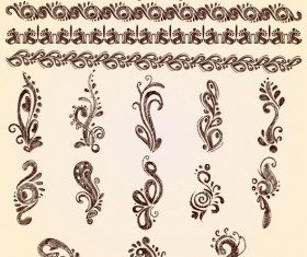 European style Decorative pattern Lacy vector 02