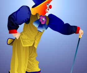 free vector cute clown Illustration 01