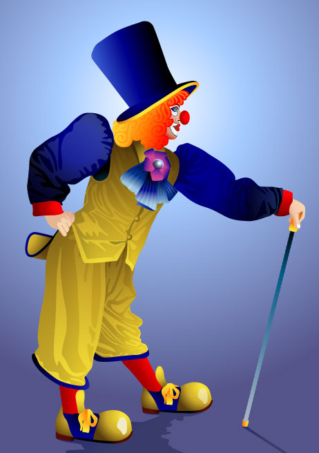 free vector cute clown Illustration 01