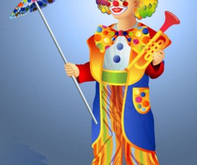 free vector cute clown Illustration 03