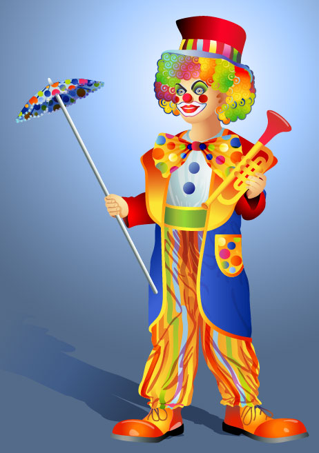 free vector cute clown Illustration 03