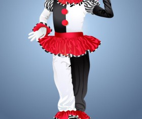 free vector cute clown Illustration 04