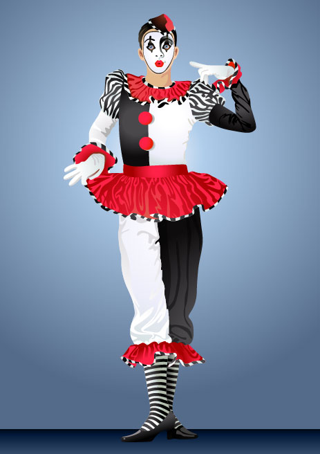free vector cute clown Illustration 04