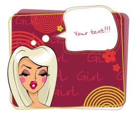 Make-up girl cartoon Illustration free vector 01