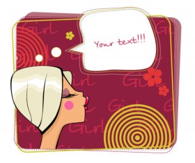 Make-up girl cartoon Illustration free vector 02