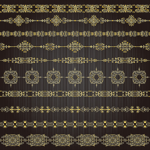 free vector Golden Lacy Pattern 03
