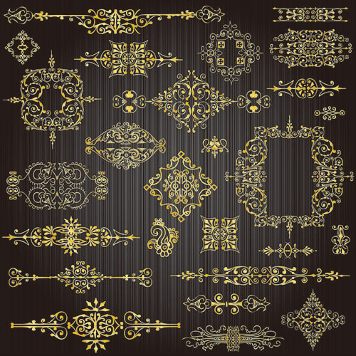 free vector Golden Lacy Pattern 04