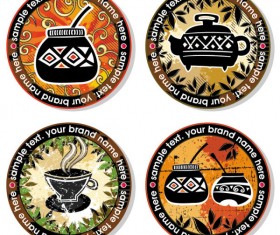 Vintage Coffee Label set free vector 01