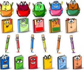 Funny cartoon Stationery Image free vector 01