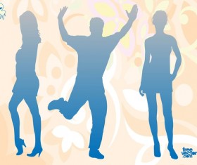 People Blue Silhouettes free cector