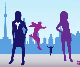 City People Silhouettes free cector
