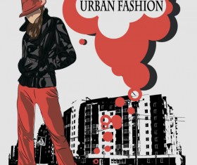 Fashion People Illustration free vector 01