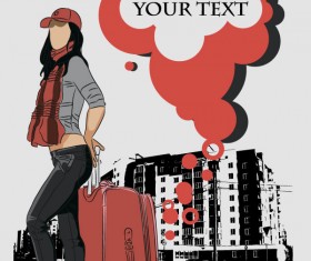 Fashion People Illustration free vector 02