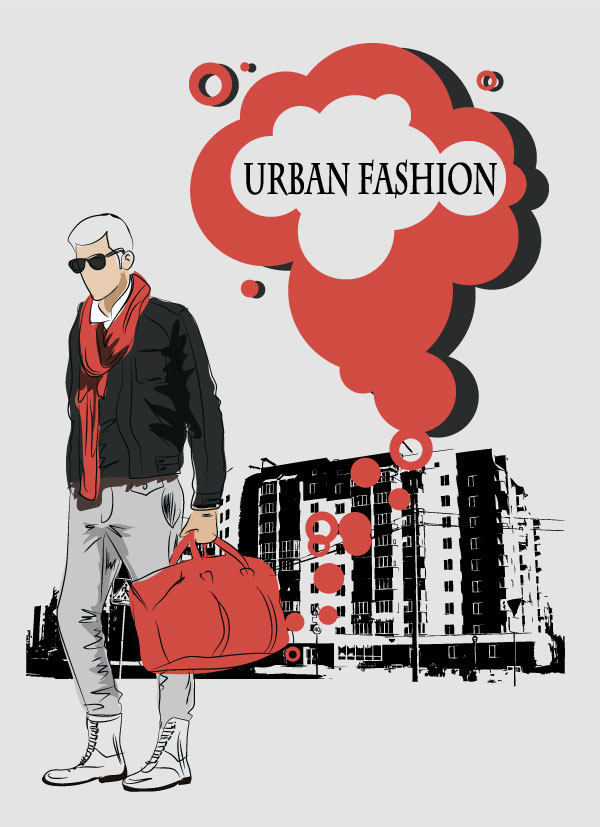 Fashion People Illustration free vector 03