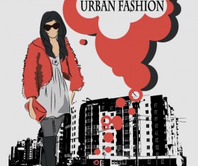 Fashion People Illustration free vector 04