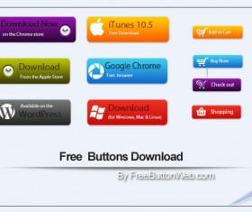 Shopping Cart & Download Button free icon