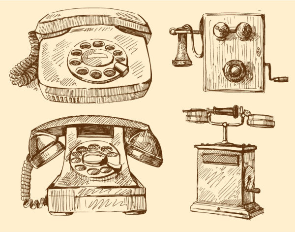free vector vintage Telephone