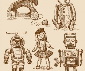 free vector vintage Children's toys 01