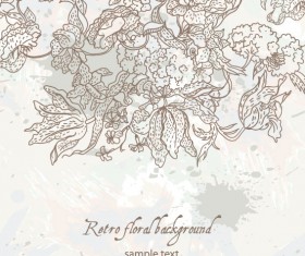 line of draft Flower background vector 01