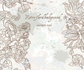 line of draft Flower background vector 03