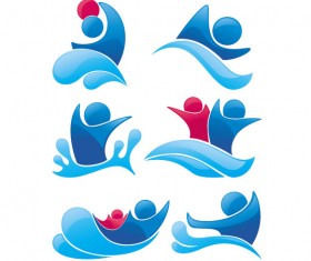 People color  Silhouettes vector 03