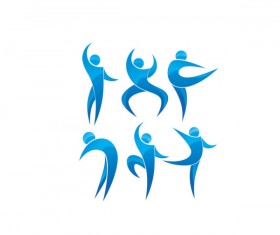 People color  Silhouettes vector 05