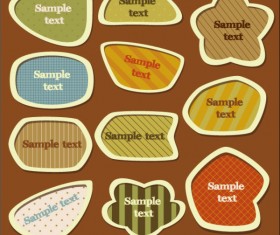 cartoon Cute Labels vector 01