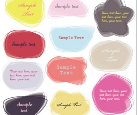 cartoon Cute Labels vector 02