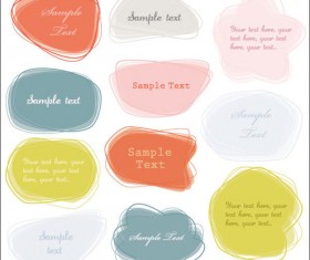 cartoon Cute Labels vector 04