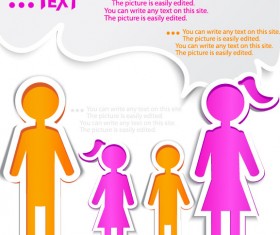 Cartoon personage Label free vector 02