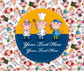 Cartoon personage Cook, Medical and Painter free vector