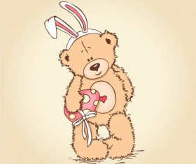 free vector Cute cartoon Little Bear 01