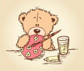 free vector Cute cartoon Little Bear 02