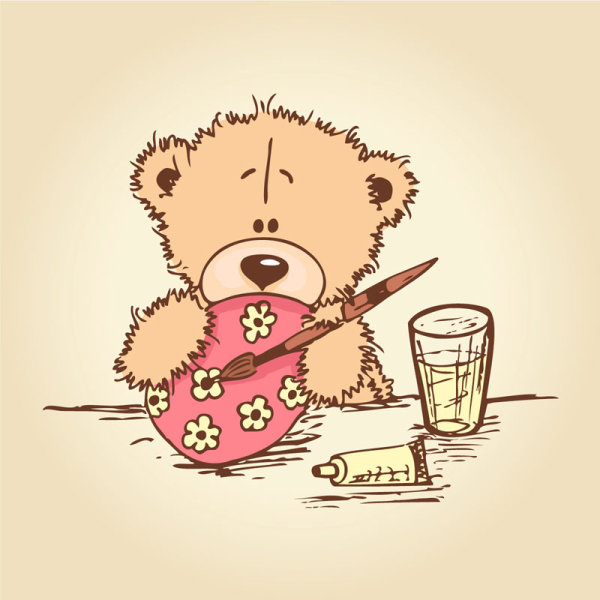 free vector Cute cartoon Little Bear 02
