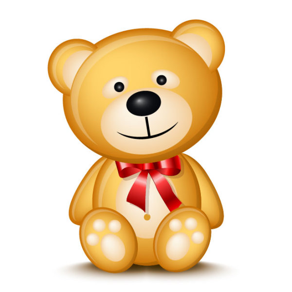 Cute Cartoon Teddy  bear  vector 01 free download 