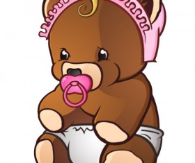 Cute Cartoon Teddy bear vector 02