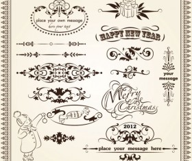 Retro Lacy Borders Set vector 03